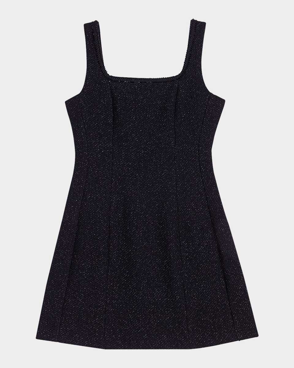 Ribalane Metallic Tweed Mini Dress